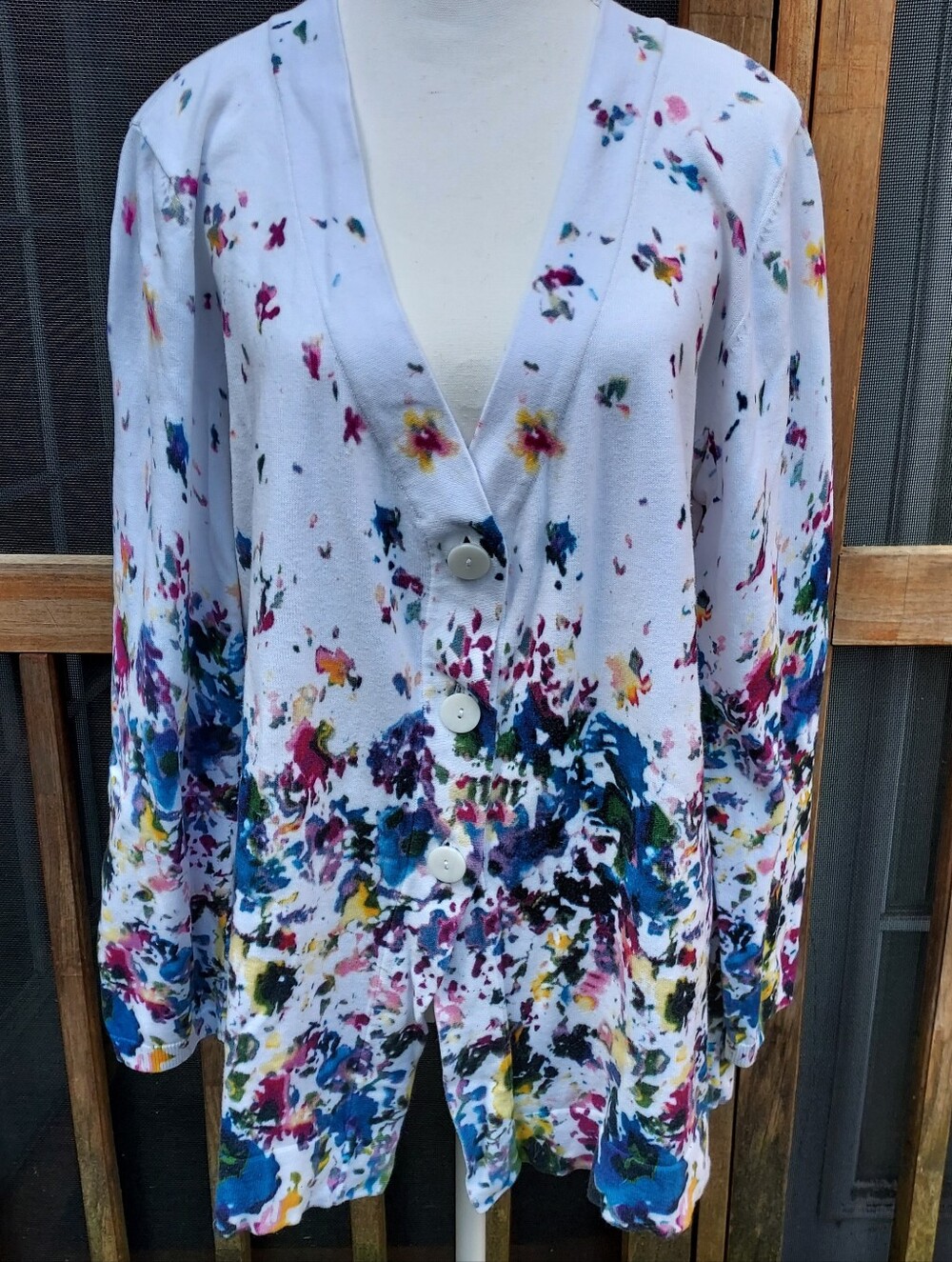 Orvis Floral Print Cotton Cardigan